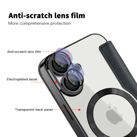 Калъф за iPhone 16 Plus - SmartMag Book Case - Черен