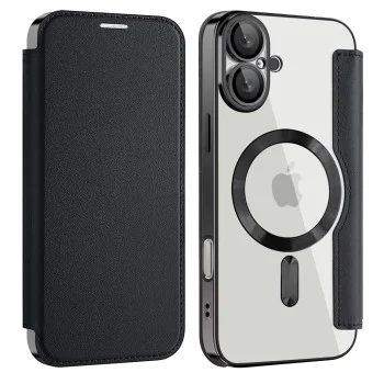 Калъф за iPhone 16 Plus - SmartMag Book Case - Черен