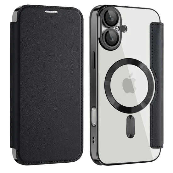 Калъф за iPhone 16 Plus - SmartMag Book Case - Черен
