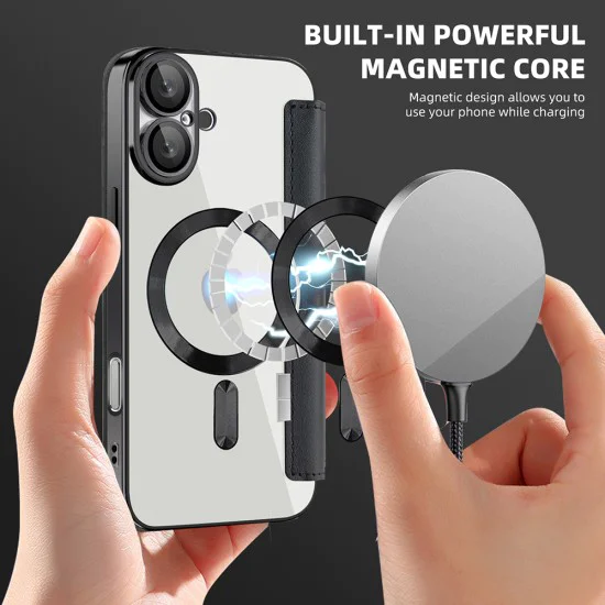 Калъф за iPhone 16 Plus - SmartMag Book Case - Черен