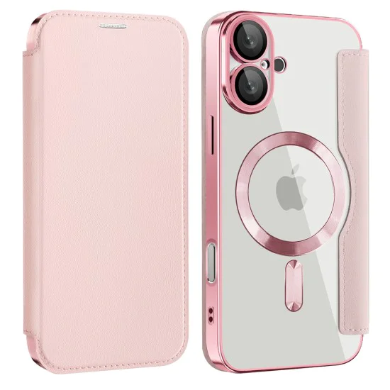 Калъф за iPhone 16 Plus - SmartMag Book Case - Розов