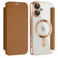 Калъф за iPhone 16 Plus - SmartMag Book Case - Кафяв