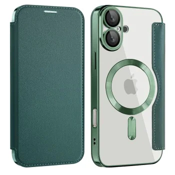 Калъф за iPhone 16 Plus - SmartMag Book Case - Зелен