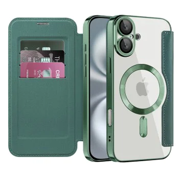 Калъф за iPhone 16 Plus - SmartMag Book Case - Зелен