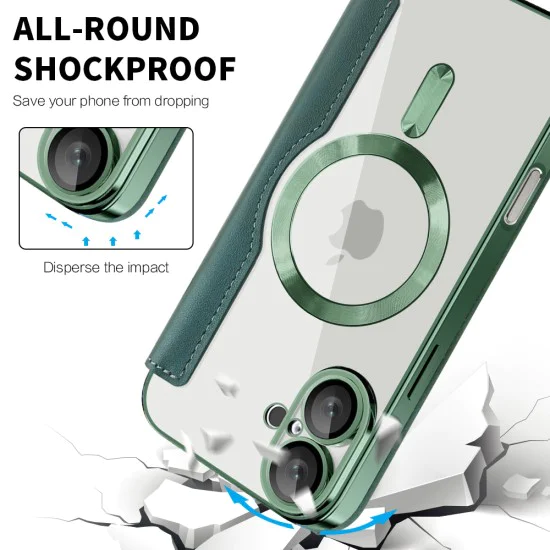 Калъф за iPhone 16 Plus - SmartMag Book Case - Зелен