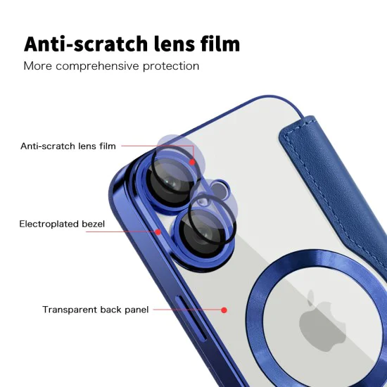 Калъф за iPhone 16 Plus - SmartMag Book Case - Син