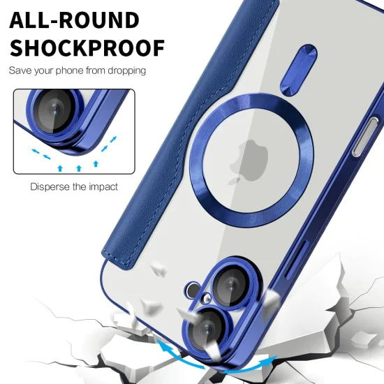 Калъф за iPhone 16 Plus - SmartMag Book Case - Син