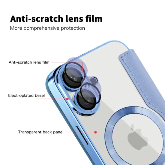 Калъф за iPhone 16 Plus - SmartMag Book Case - Светло Син
