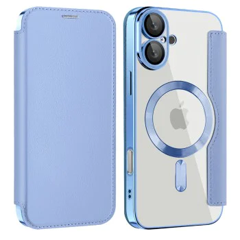Калъф за iPhone 16 Plus - SmartMag Book Case - Светло Син