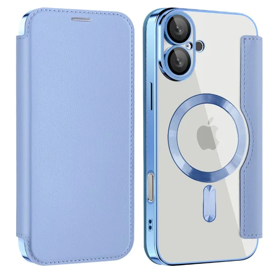 Калъф за iPhone 16 Plus - SmartMag Book Case - Светло Син