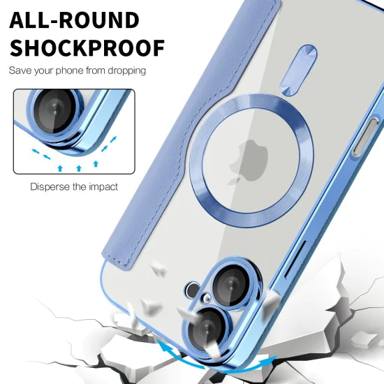 Калъф за iPhone 16 Plus - SmartMag Book Case - Светло Син