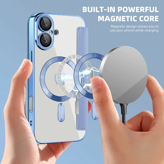 Калъф за iPhone 16 Plus - SmartMag Book Case - Светло Син