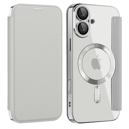 Калъф за iPhone 16 Plus - SmartMag Book Case - Сив
