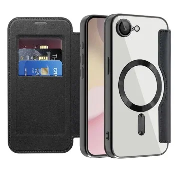 Калъф за iPhone 16e / iPhone 17e - SmartMag Book Case - Черен
