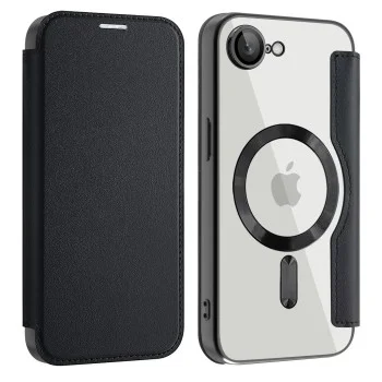 Калъф за iPhone 16e / iPhone 17e - SmartMag Book Case - Черен