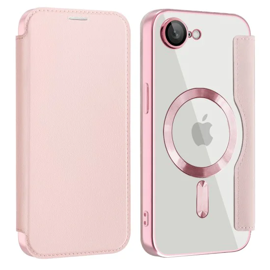 Калъф за iPhone 16e - SmartMag Book Case - Розов