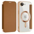 Калъф за iPhone 16e - SmartMag Book Case - Кафяв