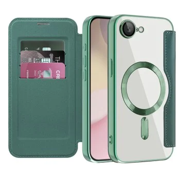 Калъф за iPhone 16e / iPhone 17e - SmartMag Book Case - Зелен