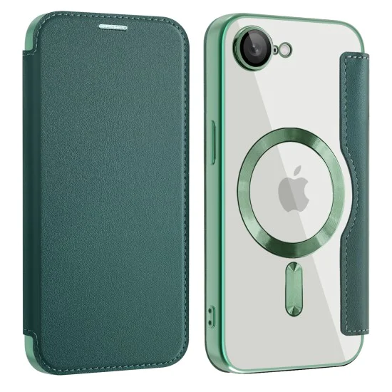 Калъф за iPhone 16e - SmartMag Book Case - Зелен
