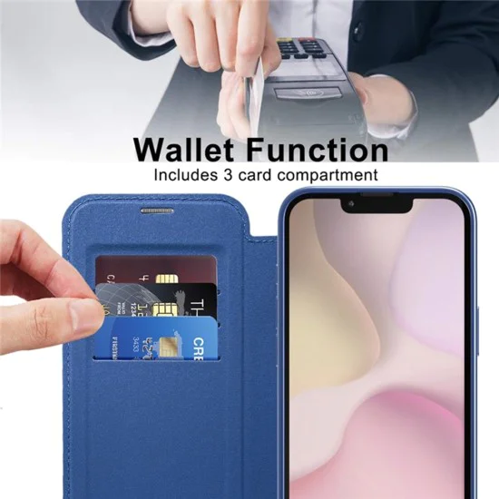 Калъф за iPhone 16e - SmartMag Book Case - Син