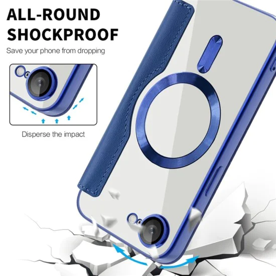 Калъф за iPhone 16e - SmartMag Book Case - Син