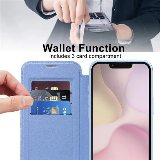 Калъф за iPhone 16e - SmartMag Book Case - Светло Син