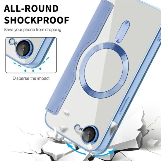 Калъф за iPhone 16e - SmartMag Book Case - Светло Син