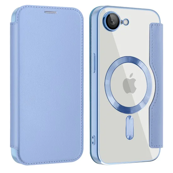 Калъф за iPhone 16e - SmartMag Book Case - Светло Син