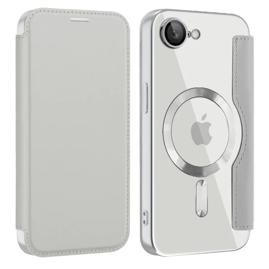Калъф за iPhone 16e - SmartMag Book Case - Сив