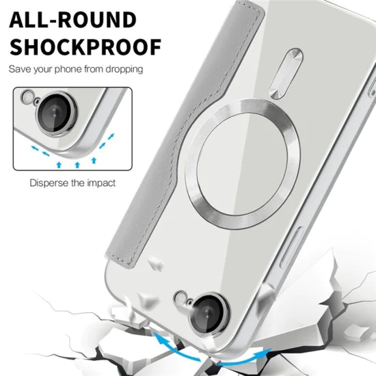 Калъф за iPhone 16e - SmartMag Book Case - Сив