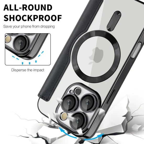 Калъф за iPhone 16 Pro - SmartMag Book Case - Черен