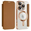 Калъф за iPhone 16 Pro - SmartMag Book Case - Кафяв