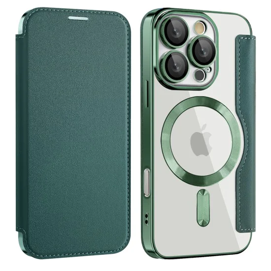 Калъф за iPhone 16 Pro - SmartMag Book Case - Зелен