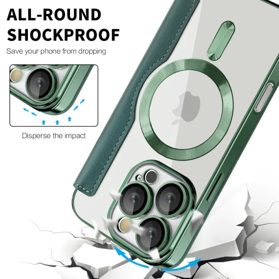 Калъф за iPhone 16 Pro - SmartMag Book Case - Зелен