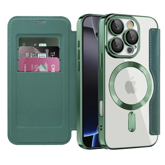 Калъф за iPhone 16 Pro - SmartMag Book Case - Зелен