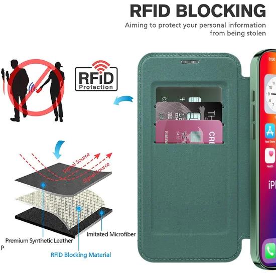 Калъф за iPhone 16 Pro - SmartMag Book Case - Зелен