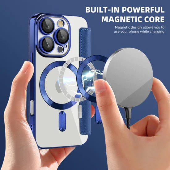Калъф за iPhone 16 Pro - SmartMag Book Case - Син