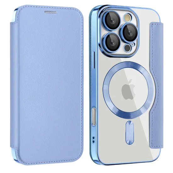 Калъф за iPhone 16 Pro - SmartMag Book Case - Светло Син