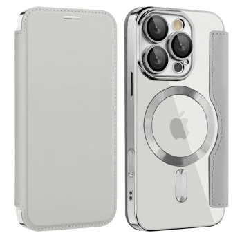 Калъф за iPhone 16 Pro - SmartMag Book Case - Сив