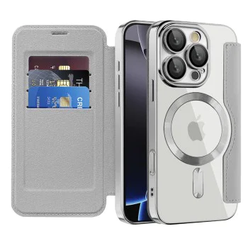 Калъф за iPhone 16 Pro - SmartMag Book Case - Сив