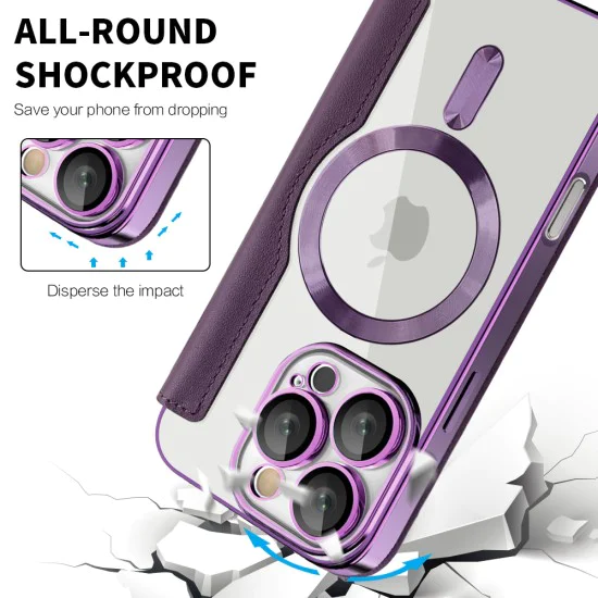 Калъф за iPhone 16 Pro - SmartMag Book Case - Лилав