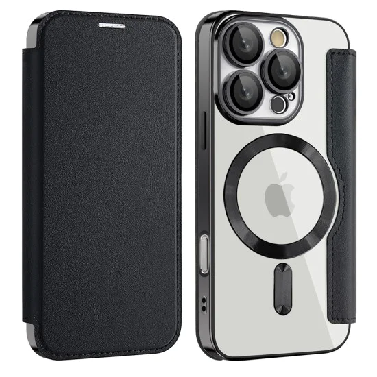 Калъф за iPhone 16 Pro Max - SmartMag Book Case - Черен