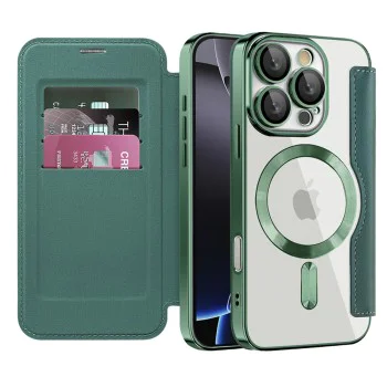 Калъф за iPhone 16 Pro Max - SmartMag Book Case - Зелен