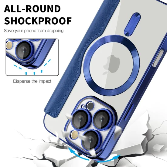 Калъф за iPhone 16 Pro Max - SmartMag Book Case - Син