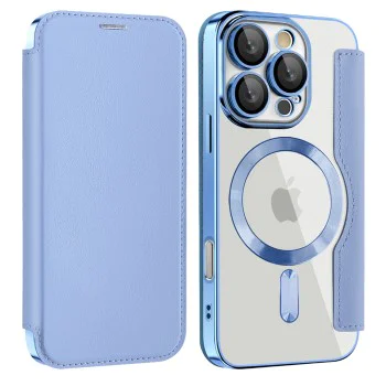 Калъф за iPhone 16 Pro Max - SmartMag Book Case - Светло Син