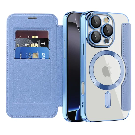 Калъф за iPhone 16 Pro Max - SmartMag Book Case - Светло Син