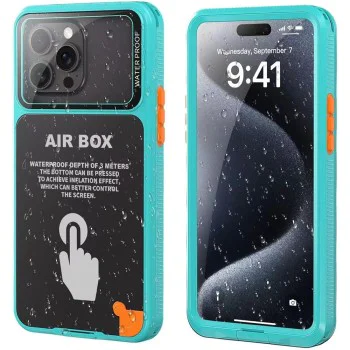Калъф за iPhone 12/12 Pro/13/13 Pro/14/14 pro/15/15 Pro/16 - ShellBox - AirBox Водоустойчив IP68 калъф (6.1 инча) - Син