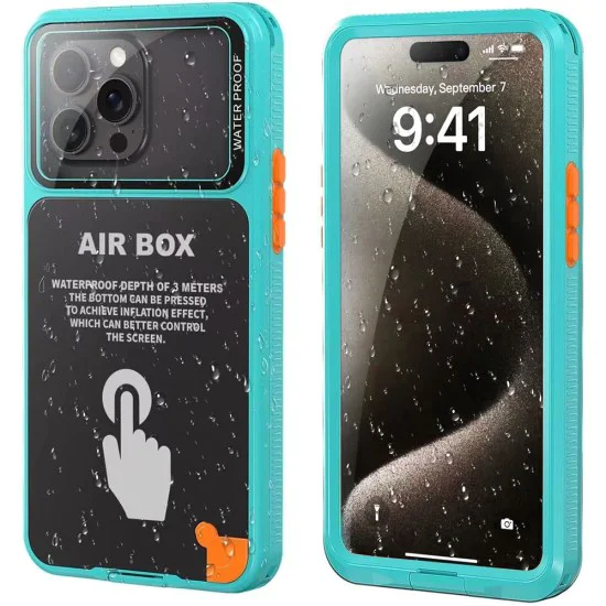 Калъф за iPhone 12 Pro Max/13 Pro Max/14 Pro Max/ 15 Pro Max/16 Pro Max/15+/16+ - ShellBox - AirBox Водоустойчив IP68 (6.7 инча) - Син