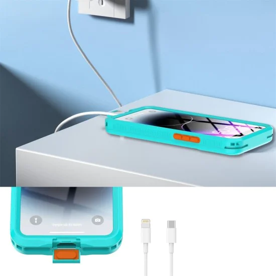 Калъф за iPhone 12 Pro Max/13 Pro Max/14 Pro Max/ 15 Pro Max/16 Pro Max/15+/16+ - ShellBox - AirBox Водоустойчив IP68 (6.7 инча) - Син