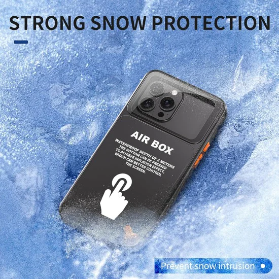 Калъф за iPhone 12/12 Pro/13/13 Pro/14/14 pro/15/15 Pro/16 - ShellBox - AirBox Водоустойчив IP68 Калъф (6.1 инча) - Черен